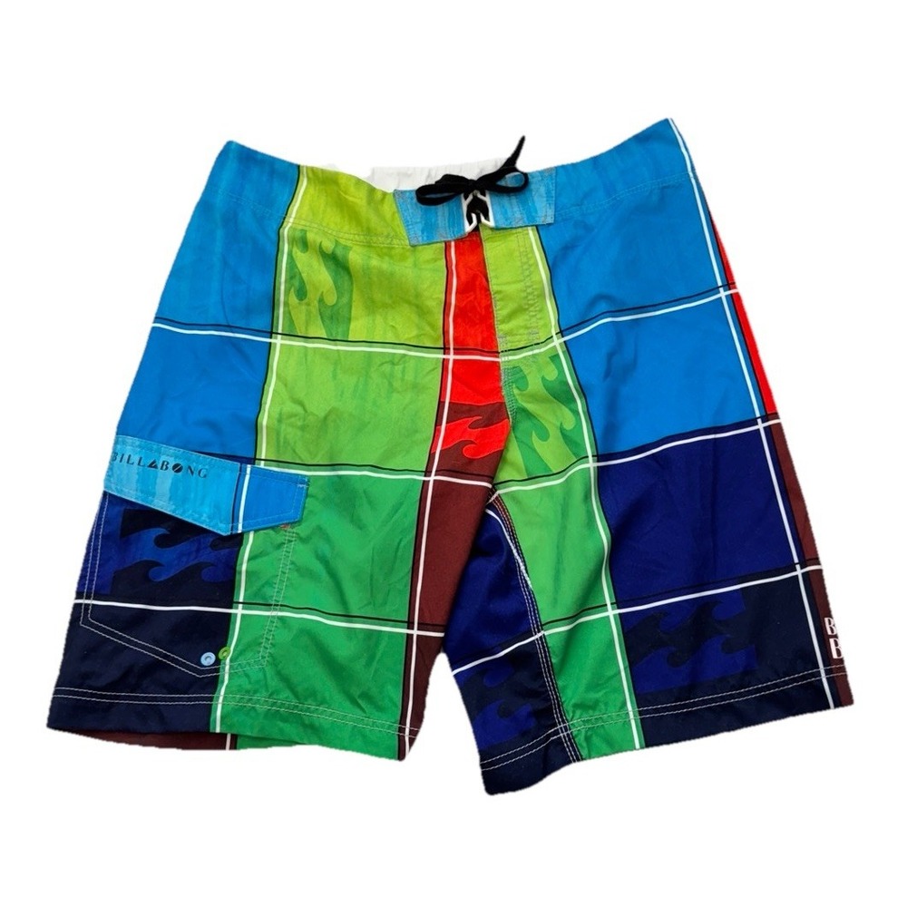 Billabong Boardshorts Mens 38 (actual 36) Checkered  Beach Swim Shorts Retro